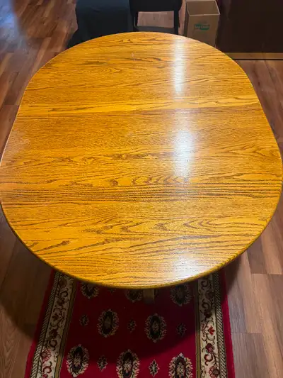 Solid oak table . No delivery. Good condition, View more