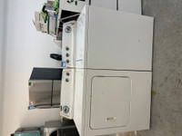 4196- Laveuse Sécheuse Whirlpool blanc topload Washer Dryer whit
