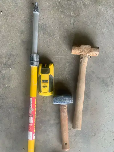 paint stick,hammer  sledge, View more