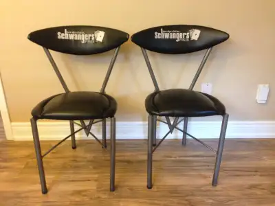 Schwangers high-quality leather poker chair I have only 2 chairs left $200.00 for both chairs call o...