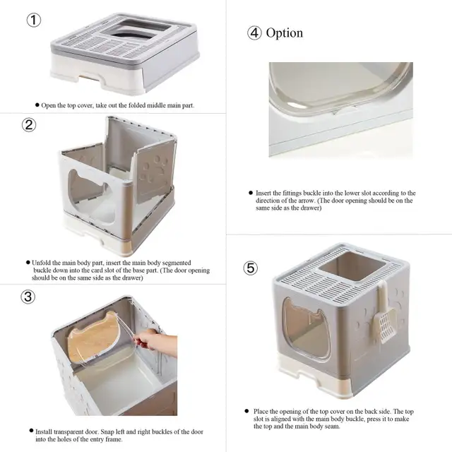 BRAND NEW - Suhaco Foldable Cat Litter Box with Lid  Litter Tray in Accessories in City of Toronto - Image 7