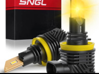 SNGL H11/H8/H16 LED Fog Light Bulbs or DRL, 3000K Amber Yellow,