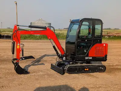 2025 AGROTK QNT50R Mini Excavator - Enclosed cab, pilot controls, gas engine, 18 inch dig bucket, hy...