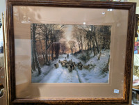 Sweet Sheep Winter Framed Print - Signed