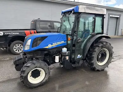 New Holland T4.110F Narrow Orchard Tractor. 3PT hitch, 3 rear scv hydraulics, 2 mid scv hydraulics,...