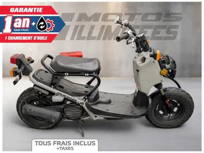 HONDA RUCKUS 2022 Gris 14005 km au compteur. Motos Illimitées Terrebonne. Prix de vente inclus les f...