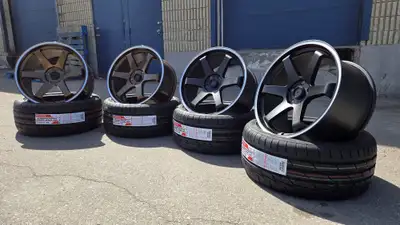 416/335/6214 6 spoke style 19 inch 19x8.5 19x9.5 5x114.3 matt black or bronze te37 style 416-335-621...