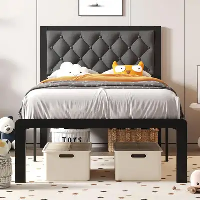 BRAND NEW - Homall Twin Size Bed Frame with Headboard... LOT# 33, View more
