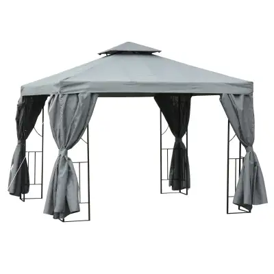 10' x 10' Patio Gazebo Outdoor, Canopy Shelter with Double-tier, View more