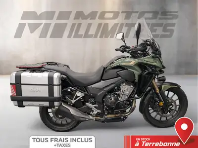 HONDA CB500X ABS 2022 Kaki et Noir 19665 km km au compteur. Motos Illimitées Terrebonne. Prix de ven...
