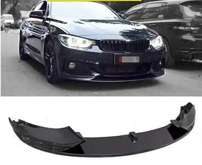 BMW F32 F33 F36 PERFORMANCE 428i 435i 440i 430i MSPORT GLOSSY BLACK FRONT LIP SPOILER FOR M-SPORT AL...