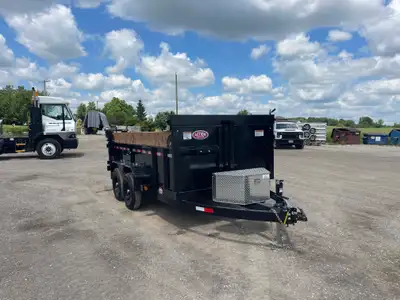 CANADIAN MENNONITE MADE 6' X 12' DUMP TRAILER WITH 5 TON GVWR, WOOD EXTENSIONS AND TARP KIT! Handcra...