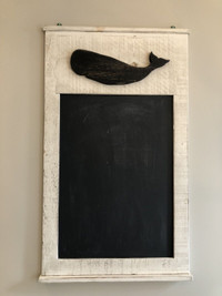 Reclaimed barn wood chalkboard.