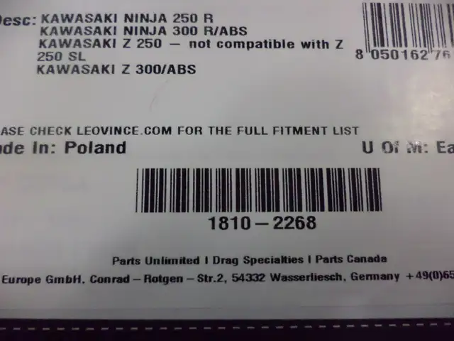 2013-17 kawasaki 300 leo vince slip on pipe in Other in London - Image 9