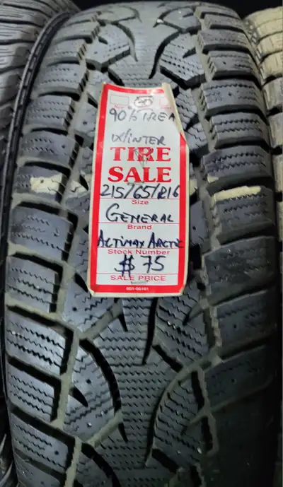 P 215/65/ R16 General Altimax Arctic Winter M/S* Used WINTER Tires 90% TREAD LEFT $75 for THE TIRE /...