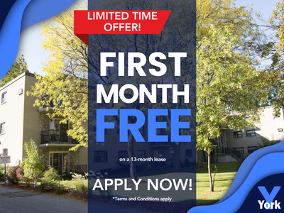 LIMITED TIME OFFER - VALID UNTIL FEBRUARY 2026 ONLY! FIRST MONTH RENT FREE on a 13 month lease! Term...