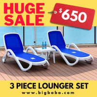 Nardi Alfa 3-piece Lounge Lounger Set Patio Furniture