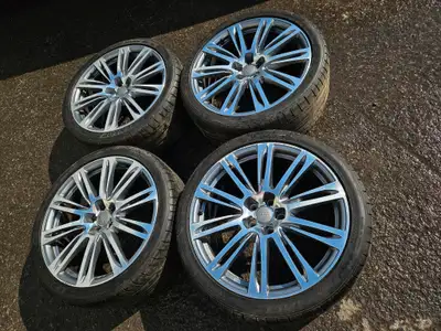 Very nice set of OEM Audi A7 S-Line wheels mounted on Dunlop summer tires. Wheels: 20x9 Bolt pattern...