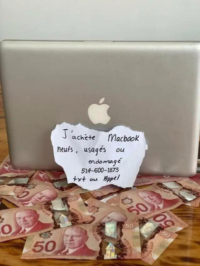 Je paye Cash pour votre ancien Macbook!!, View more