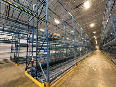 We have about 100 of sections of 48" deep used cubic type industrial warehouse storage rack on sale!...