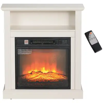 27" Freestanding Electric Fireplace with Mantel, 1400W Replaceab, View more
