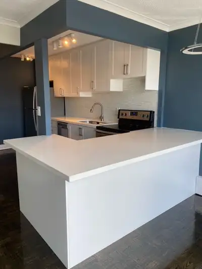 Gleaming hardwood floors, Quartz Counters, Balcony