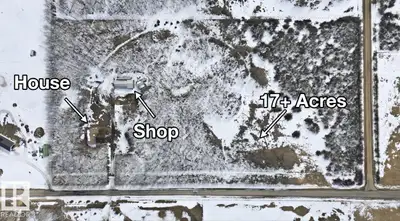 Maximum privacy on this HUGE 17.41 acreage close to Edmonton and Sherwood Park. This 2,281 sq.ft bun...