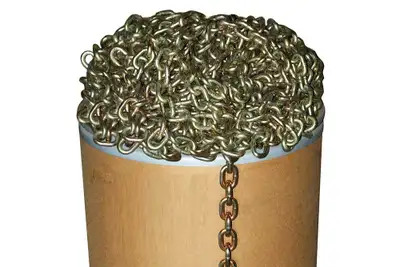 New Barrels of Chain Grade 70 Stamped every FT Gr70 Bulk Chain Dot Approved Barrels of GR70 3/8" Cha...