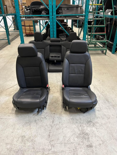 2019 2020 2021 2022 2023 2024 GMC SIERRA / CHEVY SILVERADO 1500/2500/3500 BLACK LEATHER SEATS CLEAN...