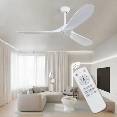 Yifi Deco White Ceiling Fan No Light with Remote... ID# 4160, View more