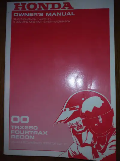 Fourtrax manual 1/2 inch thick