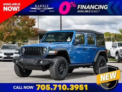 Welcome to Barrie Dodge Chrysler Jeep. The 2026 Jeep Wrangler is a new, iconic 4x4 SUV that perfectl...
