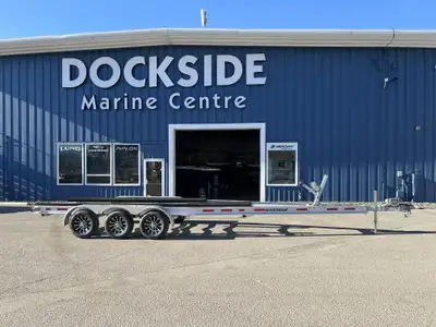 The Karavan SLT-14700-TREH12-78 is a tri-axle, large I-beam boat trailer built for serious marine ha...