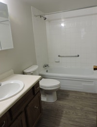 This one-bedroom apartment has a spacious living room/dining room,a full bathroom, and kitchen with... (image 7)