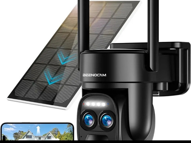 [ 8X Zoom ] 4K 5Dbi Security Camera Wireless Outdoor Solar Batte in Cameras & Camcorders in Gatineau