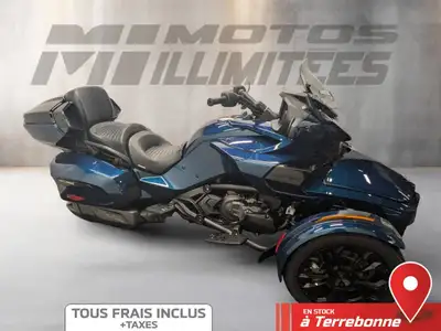 CAN-AM Spyder F3 Limited SE6 2024 Bleu 3411 km au compteur. Motos Illimitées Terrebonne. Prix de ven...