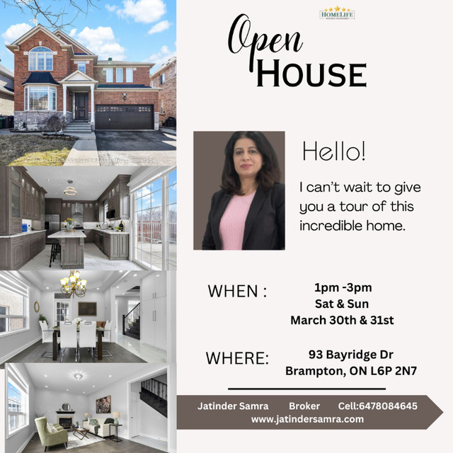 Open House in Brampton !! Ravine Detached House for sale !! in Houses for Sale in Mississauga / Peel Region