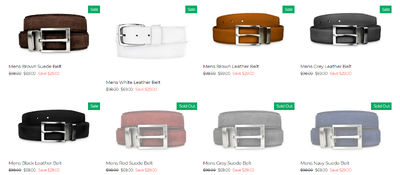 Mens Suede and Leather Belts on Liquidation Sale, View more