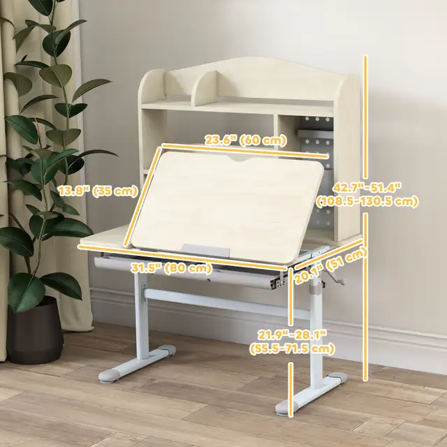 Kids Desk Height Adjustable with Tilted Desktop, Storage, Drawer in Toys & Games in City of Toronto - Image 3