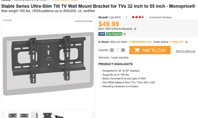 Panasonic TC-L32X1 TV and Wall Mount BUNDLE in TVs in Laval / North Shore - Image 3