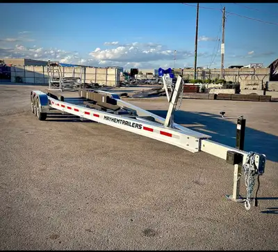 Aluminum Triaxle boat trailer 3 5200lb axles fully adjustable bunk system Dexter axles Ezlube hubs 8...