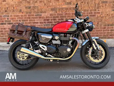 LIKE NEW 2024 Triumph Speed Twin 1200, Carnival Red & Storm Grey, 1200cc Bonneville twin, 100 HP, Br...