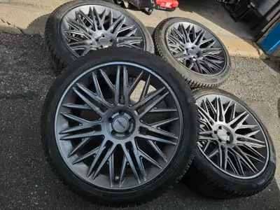 Beautiful set of Rotiform JDR wheels in gunmetal finish mounted on Continental Icecontact XTRM winte...