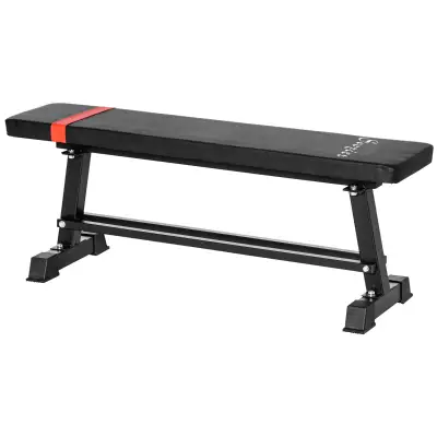 Soozier Flat Weight Bench with Dumbbell Rack, Padded Seat and An, View more