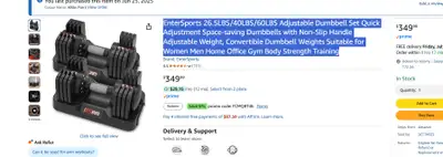 Adjustable Dumbbells - New - $$$Save, View more