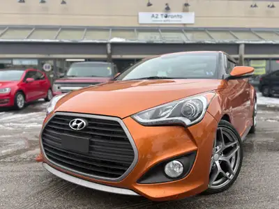 2016 HYUNDAI VELOSTER TURBO NO ACCIDENT | ORANGE OVER GREY | NAVIGATION | BACKUP CAMERA | SPORTY HAT...