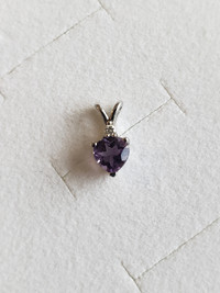 Amethyst & tiny diamond pendant