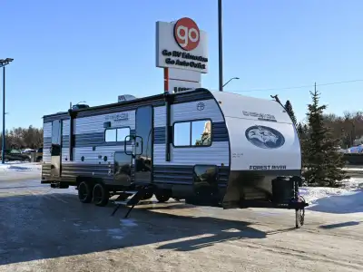 The 2026 Cherokee Grey Wolf 26DBH is a family-friendly travel trailer with a bunkhouse layout and a...