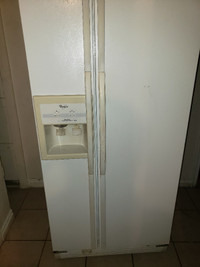 Whirlpool fridge Model # ED22RFXFW01 Side by side with Ice and