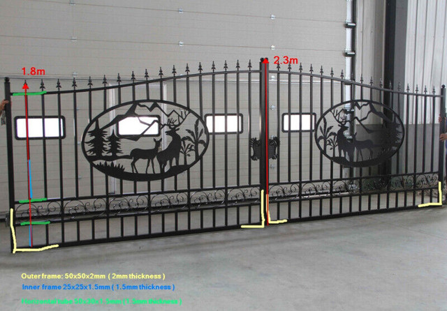 10 12 14 16 20 ft foot wide wrought iron house gate 416 301 6462 in Decks & Fences in City of Toronto - Image 3